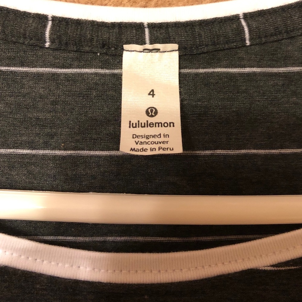 NWT Lululemon Love Crew - Gray and white striped - Picture 4 of 6